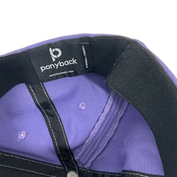 Ponyback Purple Stretch Fit Baseball Cap XS / Small Ponytail Hat - Picture 7 of 12